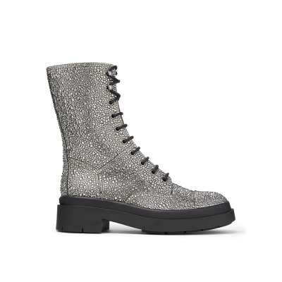 Stylish High-top Gray Leather Shoes